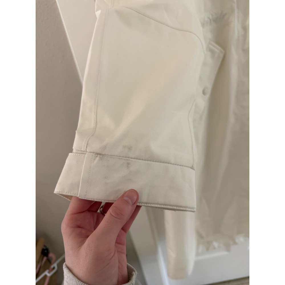 Quince Weather Proof Rain Trench Coat Frost White XS Long Hooded Jacket New* - Picture 4 of 8